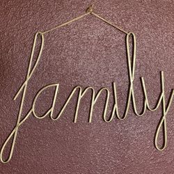 Gold-tone Metal Family Wall Sign