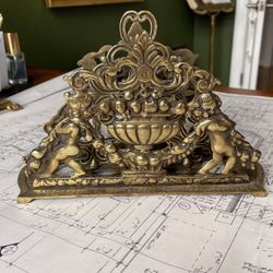 Victorian Brass Letter Mail Organizer 