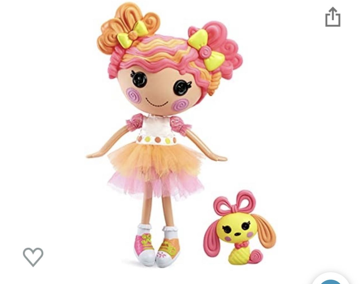 Large Lalaloopsy Doll- Sweetie Candy Ribbon & Pet Puppy, 13" Taffy Candy-Inspired Doll
