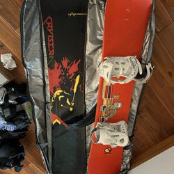 Snowboards With Lamar Bindings And K2 Boots, Travel Bag 