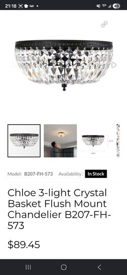 Crystal basket flushmount