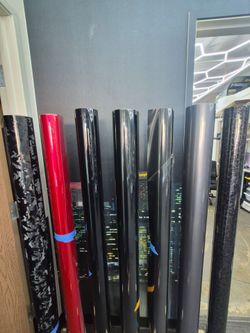 Vinyl wrap by the FT or by yard satin, gloss, matter, brush black carbon , forged , damascus,  , charcoal , red vinyl wrap material roll