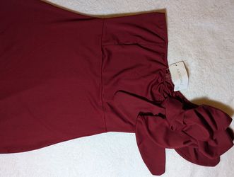 Small Burgundy Ruched Tie Dress