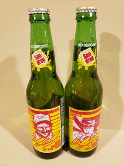 Dale Earnhardt Sundrop soda bottle 1979 Rookie of the Year Series #1 sealed & 1980 WINSTON CHAMPION Series #2 sealed