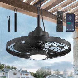 20" Outdoor IP65 Waterproof Plug in Ceiling Fan with Lights
6 Speeds,3CCT,Quiet,Timer,Remote Control,Smart App,DC motor,Reversible,Caged Design,ABS Ma