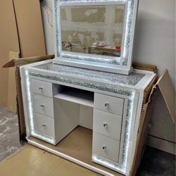 Vanity Led White Glass Mirror 