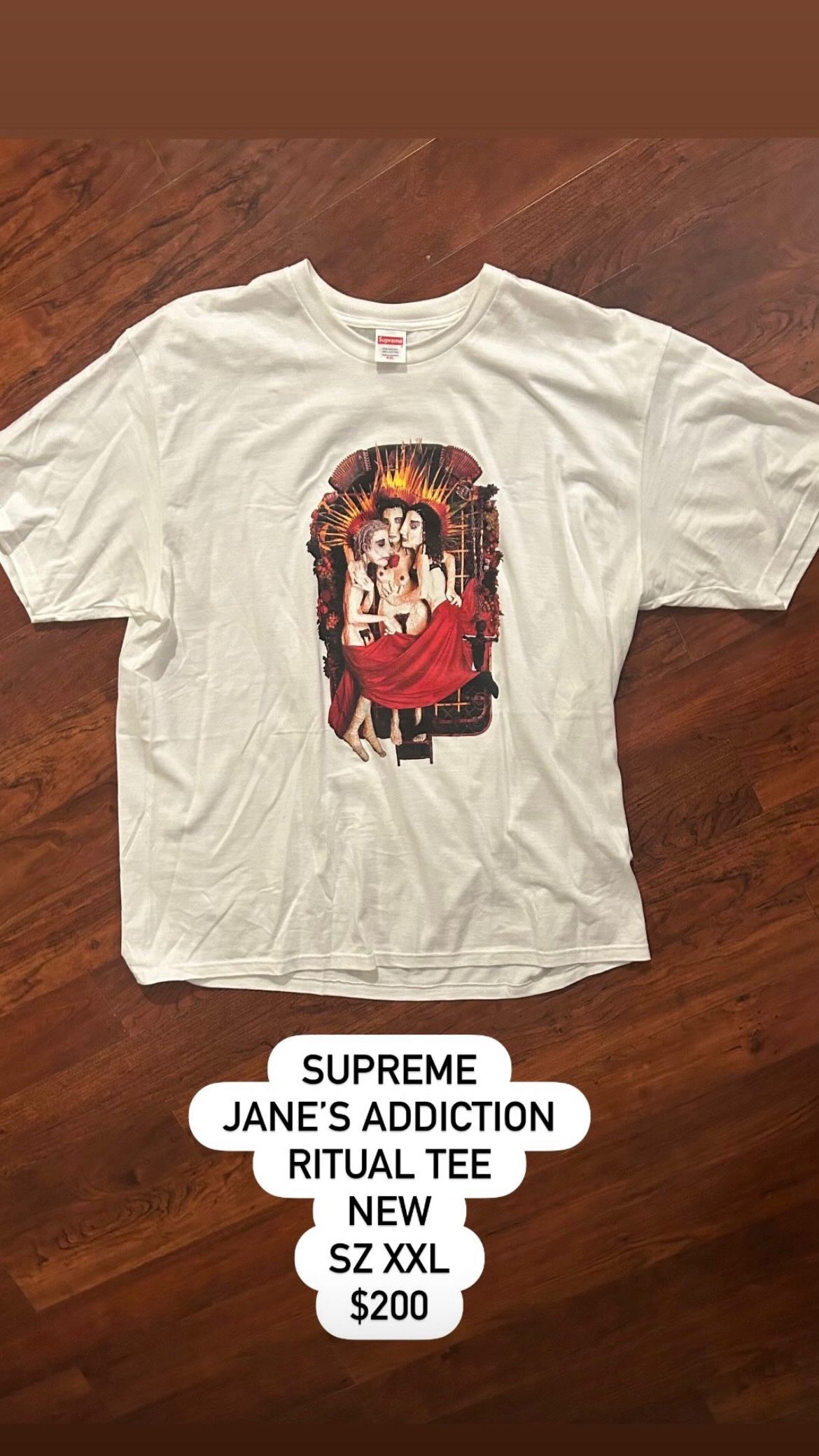 Supreme James Addiction Ritual Tee Never Worn Size XXL