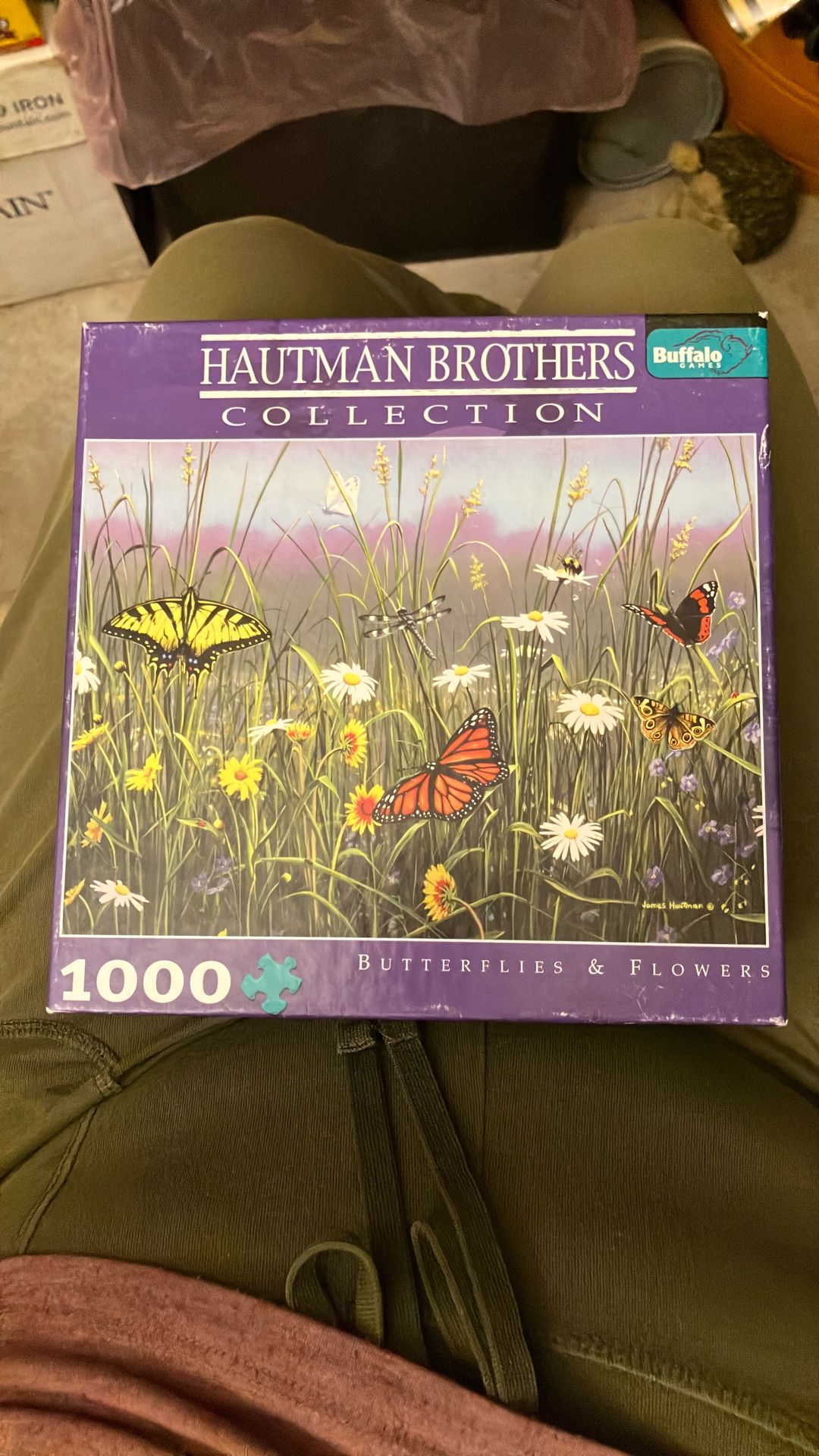 Puzzle - butterfly and flowers