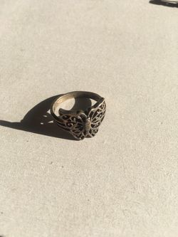 Silver Filigree Butterfly Ring