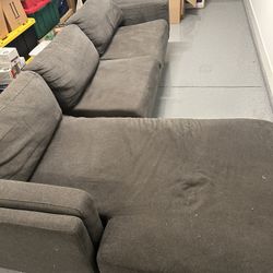 Dark grey chaise Lounge couch