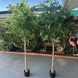 Artificial Ficus Tree, 7 FT Tall Silk Ficus Tree for Home Decor, Fake Plant for Living Room, Office and Garden Decor