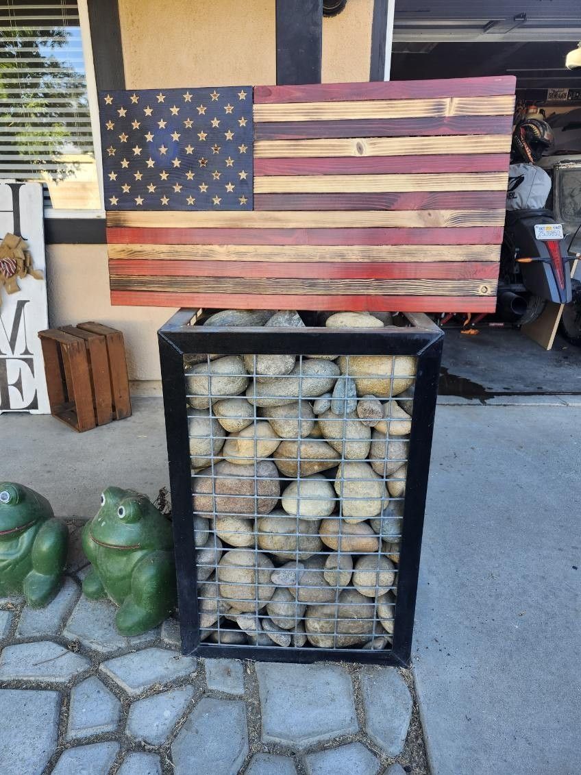 50 State Wooden Homemade American Flag