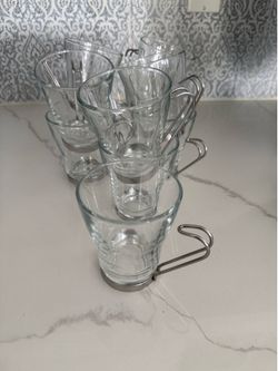 Set of 11 glass cups
