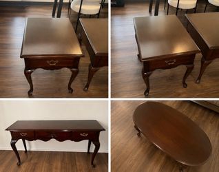 Matching Queen Anne REAL WOOD Living Room Set