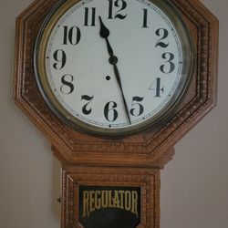 1901 School House Clock Vintage Oak Great Condition $150 ! All Original Antique