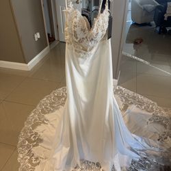 Custom Bridal Wedding Mermaid Gown, Size 10