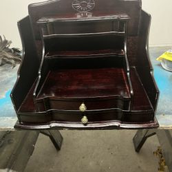 Vintage Bombay Company mahogany desk top or Dresser organizer