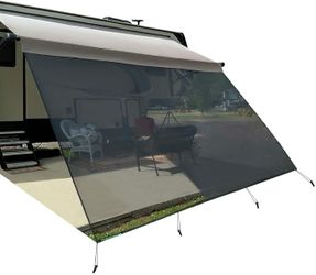 Tentproinc RV Awning Sun Shade Screen 10' X 14' 3'' (Fit for 15' Awning) Mesh Screen Sunshade