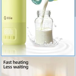 Portable Bottle Warmer for Travel, w/Reliable Warming, Extended Battery Life, Fast Heating of Breast Milk & Formula, 15 oz Large Capacity, Baby 