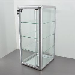 27” Aluminum Framed Tempered Glass Counter Top Display Case with Shelves and Lock [NEW]
