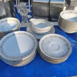 Antique Gold Trim Dishes From Japan