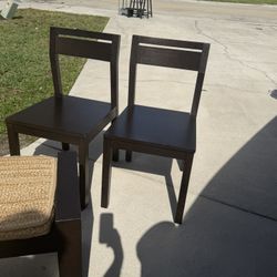 West Elm 2 Wood Dining Chairs 