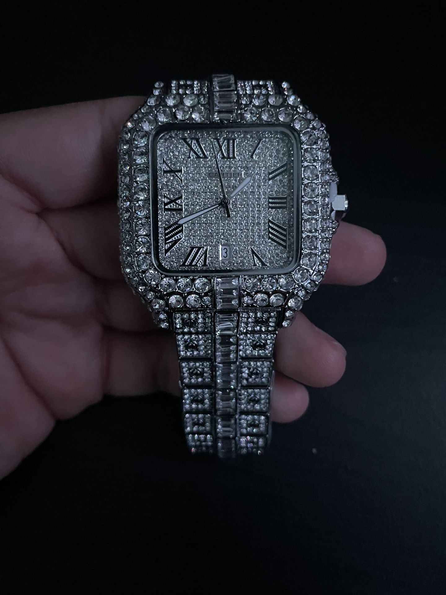 “REAL Moissanite Bust Down Watch – Passes Diamond Tester