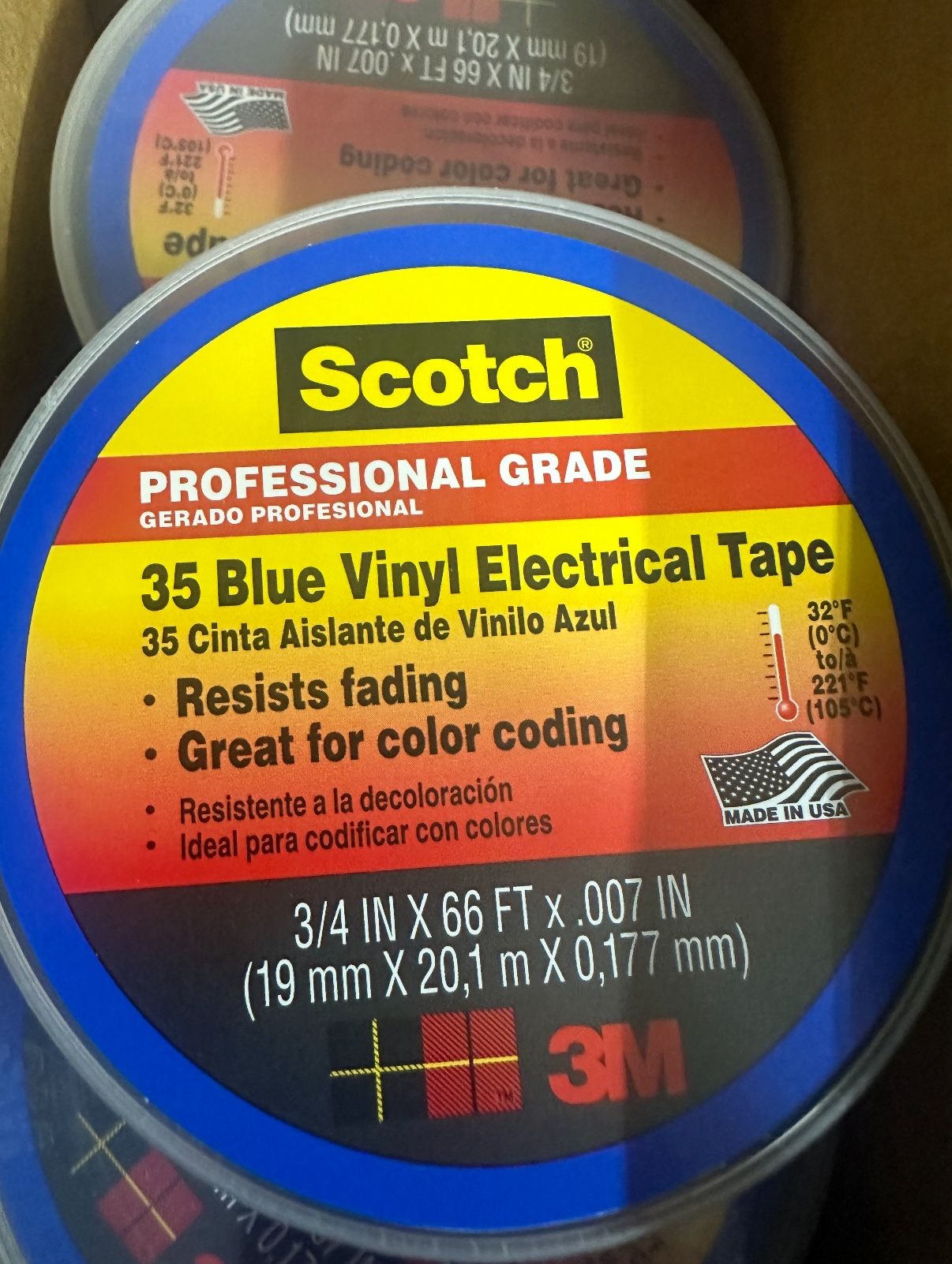 35 Blue Vinyl Electrical Tape (Pack Of 10)