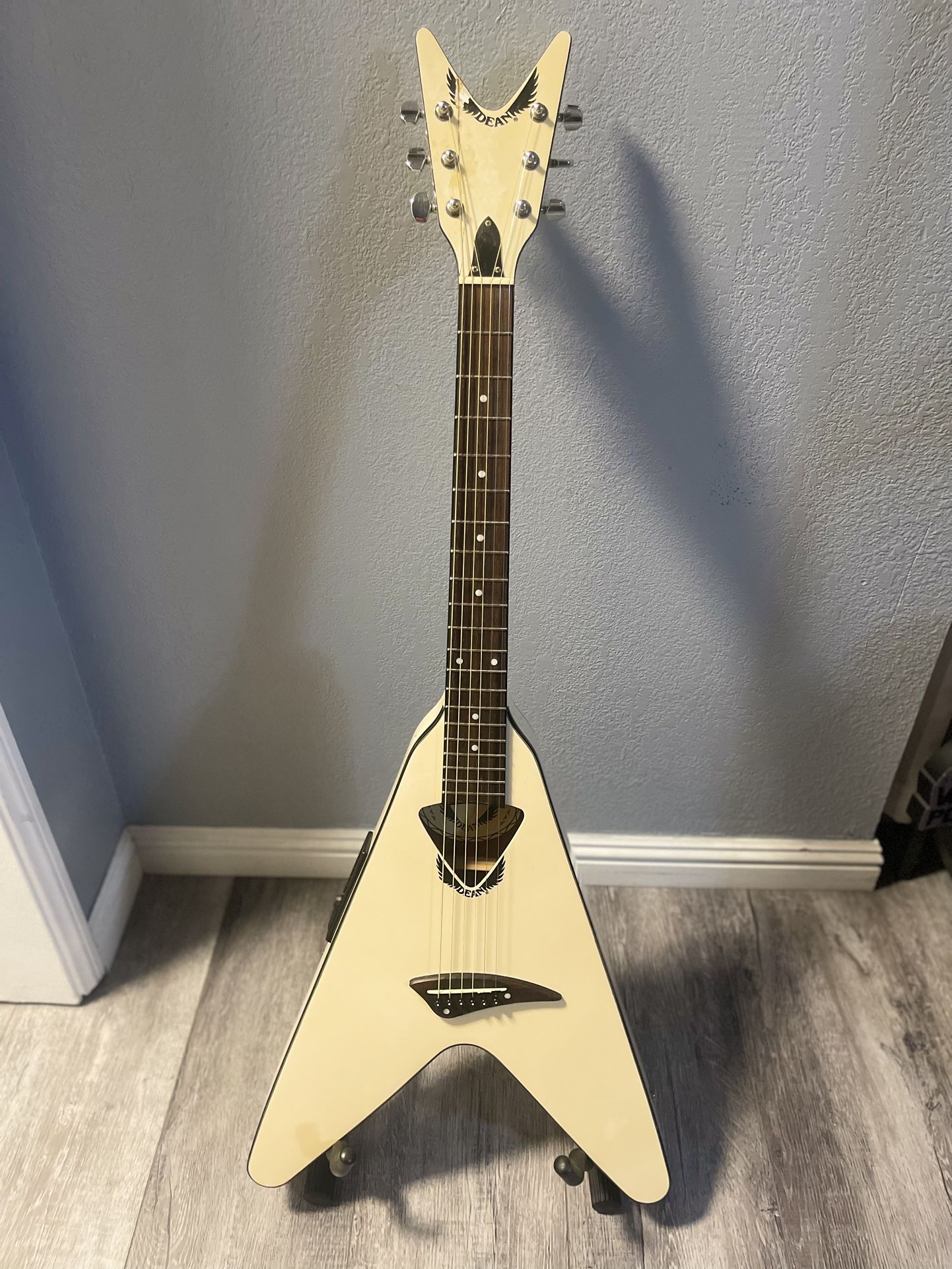 Dean VCO-CWH Flying V Acoustic Electric Guitar (Rare)