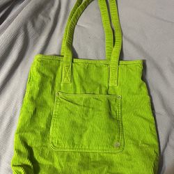 Green Corduroy Tote Bag