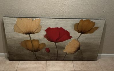 KIRKLAND’S POPPY PROFUSION CANVAS PAINTING- LIKE NEW