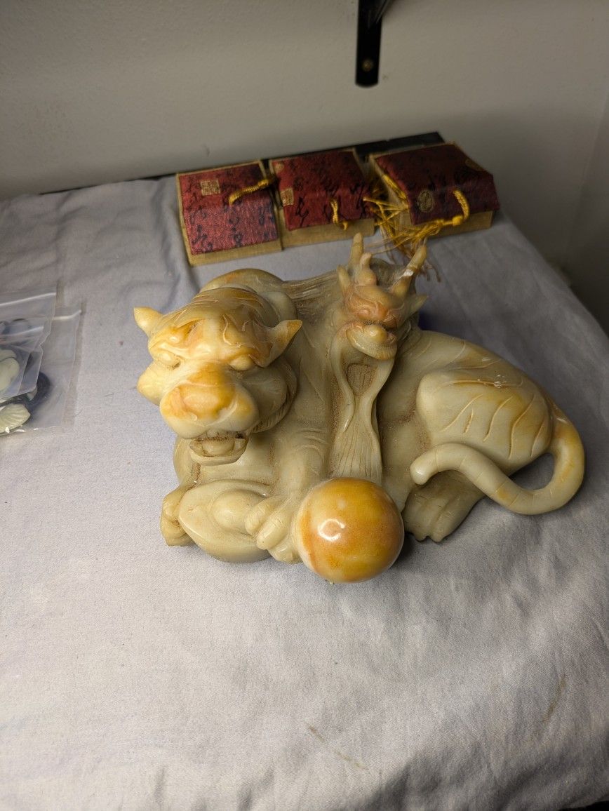 Chinese Jade Carving Of Mystical Beasts