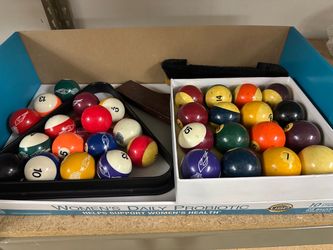 Mixed Pool Balls and Triangle Rack