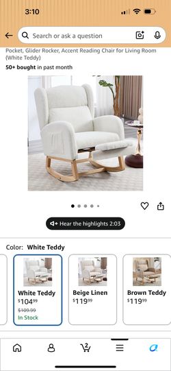 White soft Rocking chair