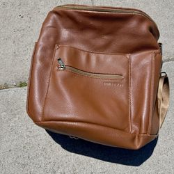 Fawn Design Brown Leather Backpack/Diaper Bag