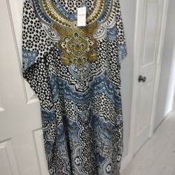 Miss Ravish London women's Artsy flowy cover up kaftan Dress Boho 14-18- NEW