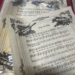 50 Year Old Vintage Christmas Caroling Physical Paper Sheets