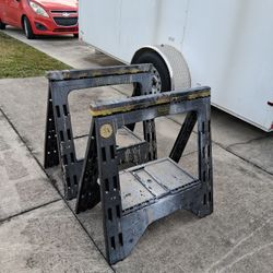 Storehorse Extra Large Folding Poly Sawhorse 30"x30"x17" Set Of 2