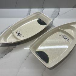 Set of 2 Sushi Serving Plates with Divider – Lightweight & Practical
