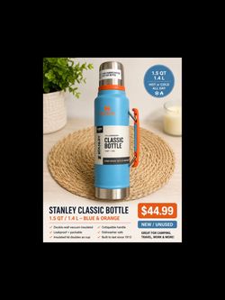 Stanley Classic Bottle 1.5 QT Blue & Orange