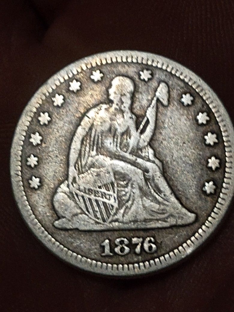 90% Silver 1876 Seated Liberty Quarter