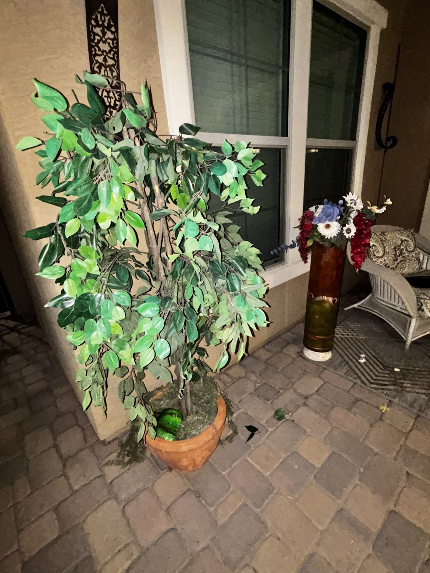 Two Realistic fake trees. Taller One Is about 9ft Tall.