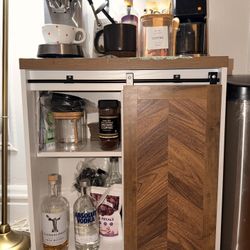 Coffee Bar Cabinet – Sliding Door – Great Condition