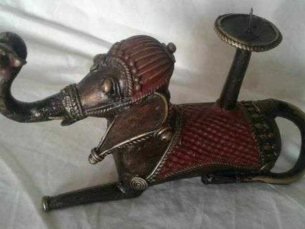 Asian Indian Antique Bronze Lamp

