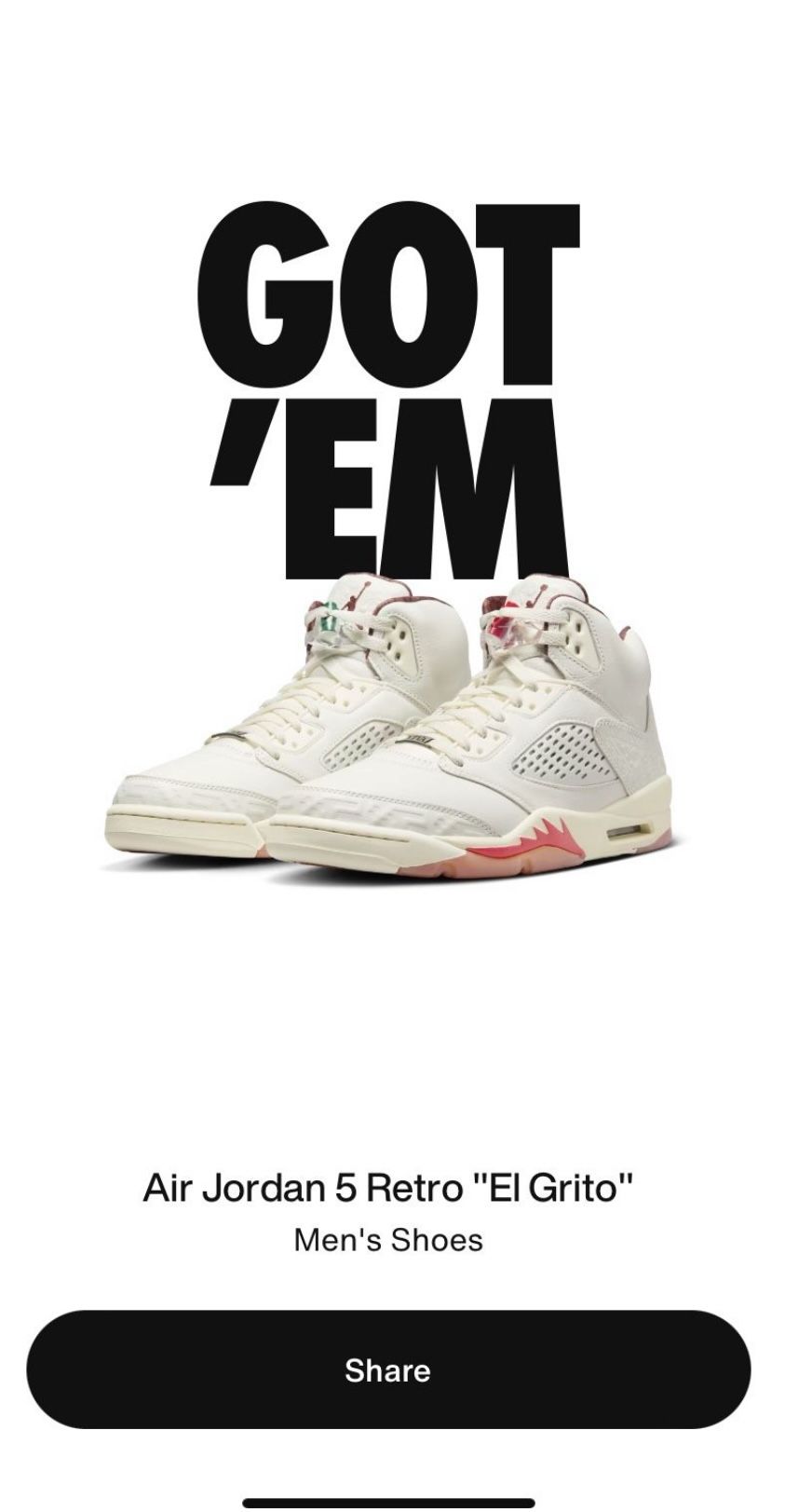 Jordan 5 Retro "El Grito" Men's Shoes Size 7.5
