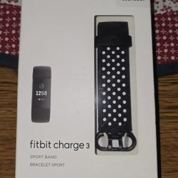 Fitbit Charge 3 Accessory Band, Official Fitbit Product, Sport, Black SIZE SMALL