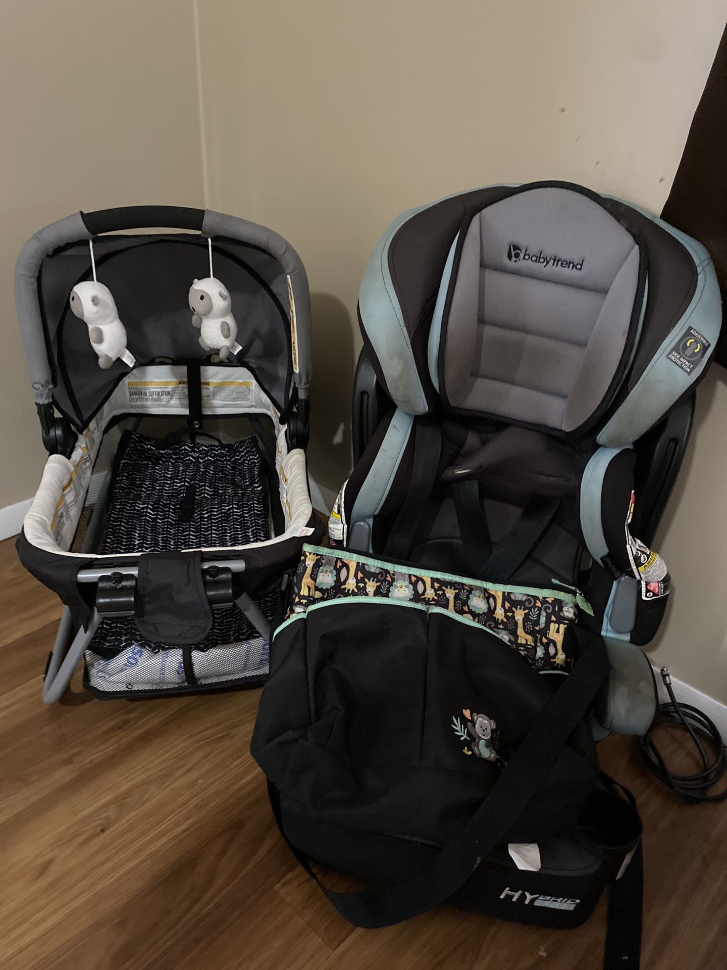 Baby Bassinet, Carseat & Diaper Bag