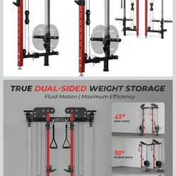Mikolo Folding Squat Rack - Wall Mounted - Cable System 
