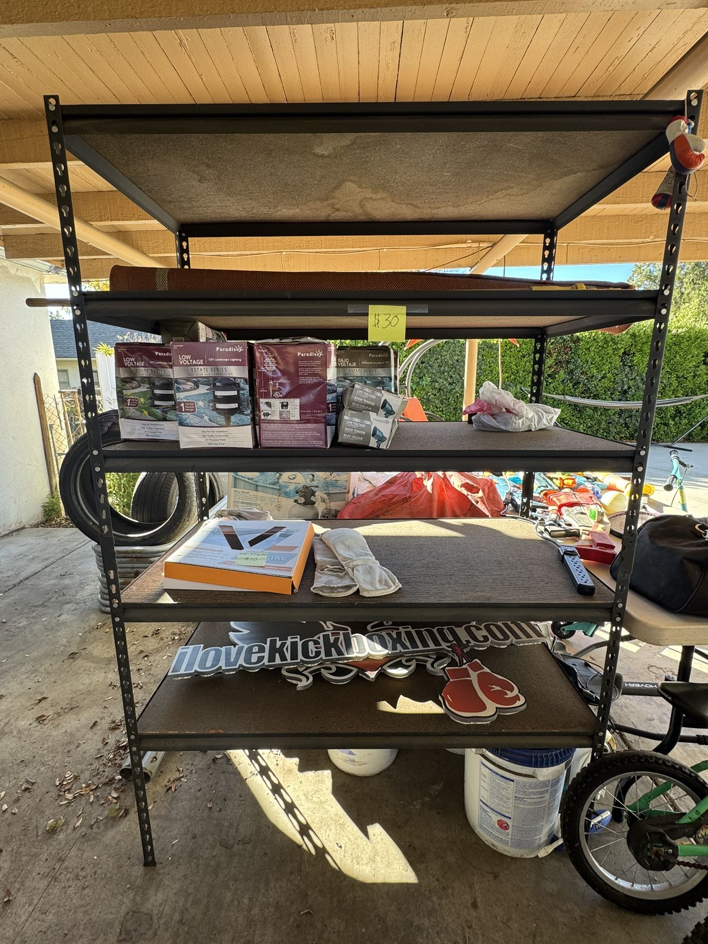 Garage Shelving - Metal Frame With Wood Shelves