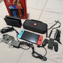 Nintendo Switch – OLED Model w/ Neon Red & Neon Blue Joy-Con